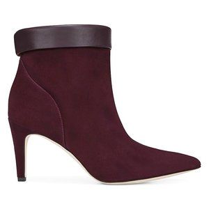 Via Spiga V-Giulia Suede Mulberry Stiletto Booties